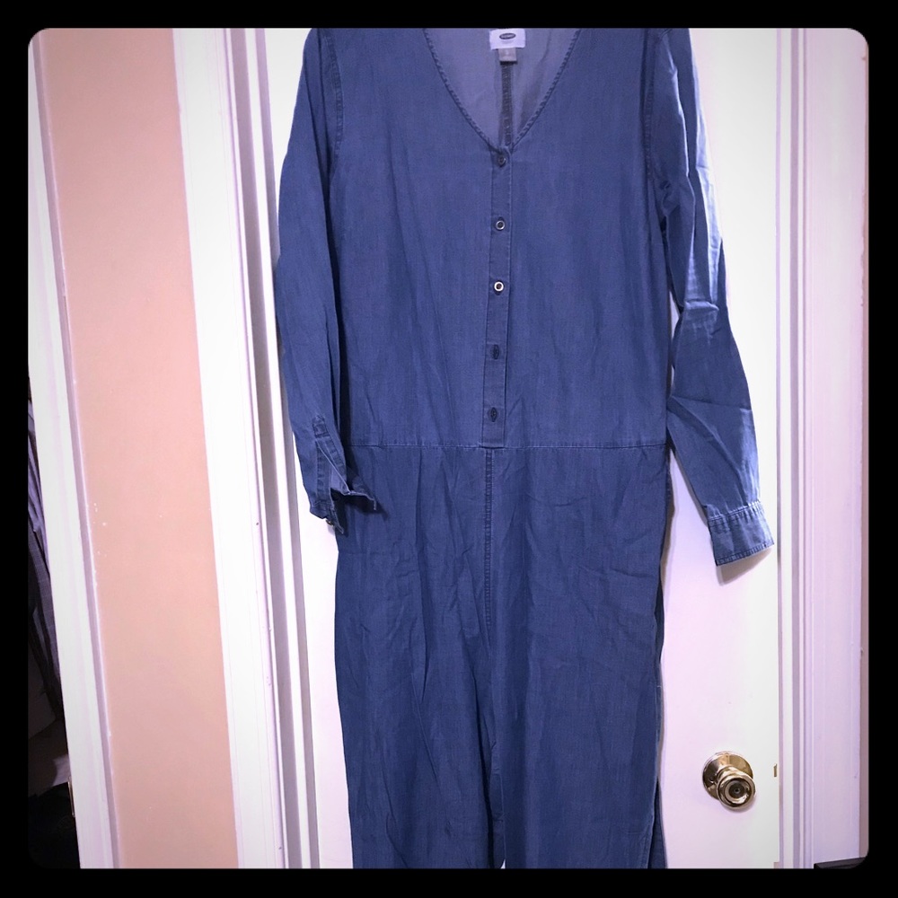 V-neck Denim jumpsuit